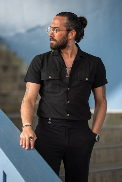 Men's Black Short Sleeve Shirt - Image 2