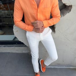Orange Long sleeve Summer Shirt