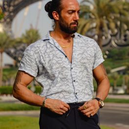 Patterned Navy blue Shirt
