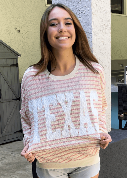 Graphic "TEXAS" Oversized Sweatshirt - Pink - Image 3