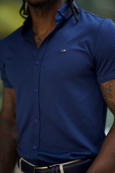 Short Sleeve Blue Shirt - Image 3