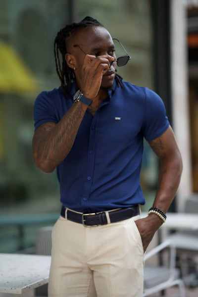 Short Sleeve Blue Shirt - Image 2
