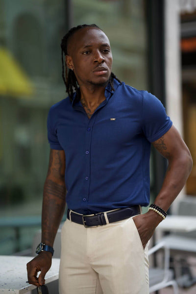 Short Sleeve Blue Shirt