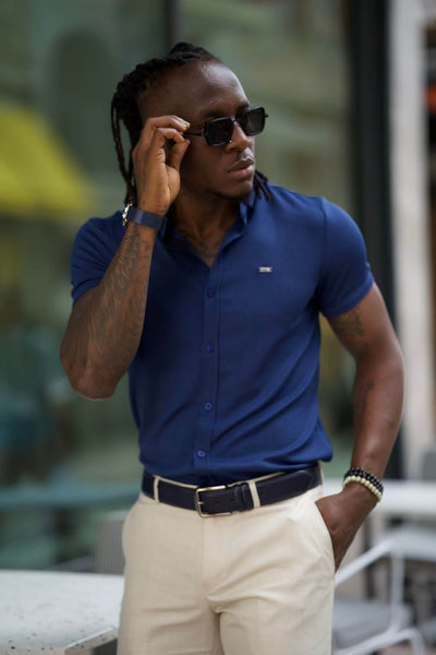 Short Sleeve Blue Shirt - Image 4
