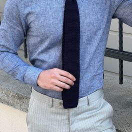 Slim-Fit Blue Cotton Shirt