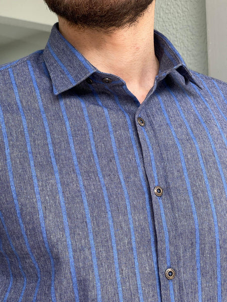 Striped Indigo Shirt - Image 4