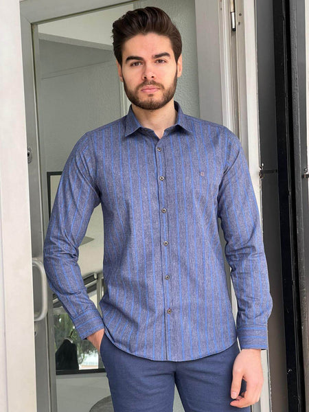 Striped Indigo Shirt - Image 3