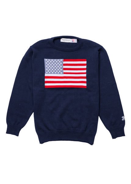 Unisex American Flag Knit Crew - Image 4