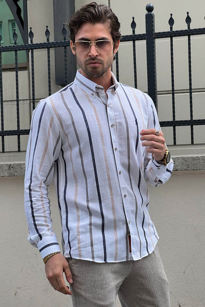 White and Navy Blue Shirt - Image 4