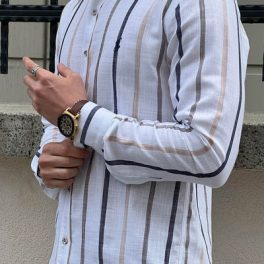 White and Navy Blue Shirt
