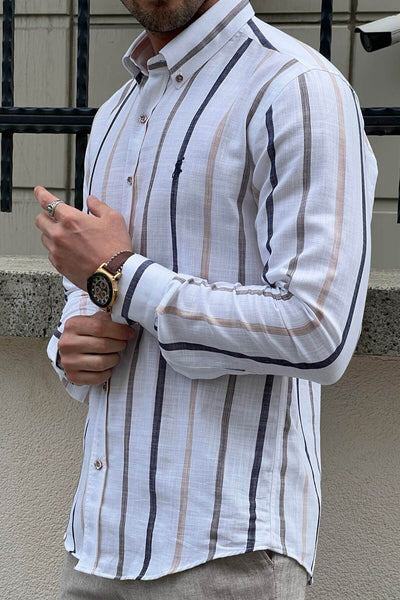 White and Navy Blue Shirt