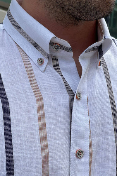 White and Navy Blue Shirt - Image 5
