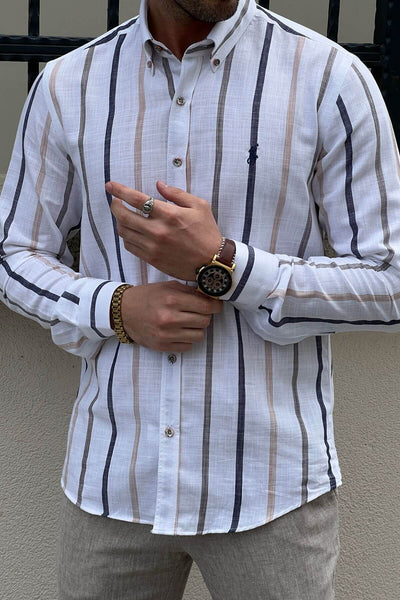 White and Navy Blue Shirt - Image 2