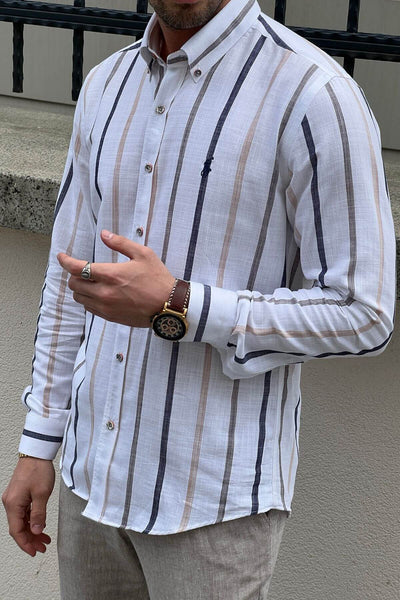 White and Navy Blue Shirt - Image 3