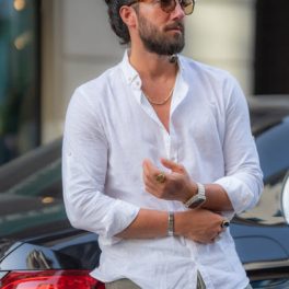 Men's White Linen Shirt