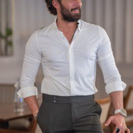 White Lycra Fabric Shirt