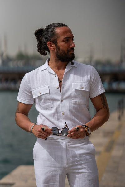 Men's White Short Sleeve Shirt - Image 4