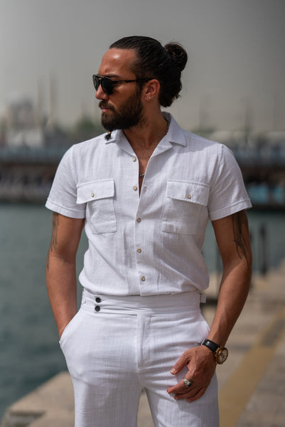 Men's White Short Sleeve Shirt